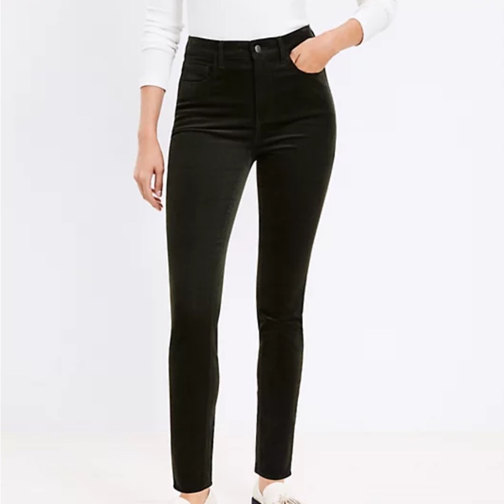 LOFT Caper Green High Rise Skinny Corduroys 8 / 29